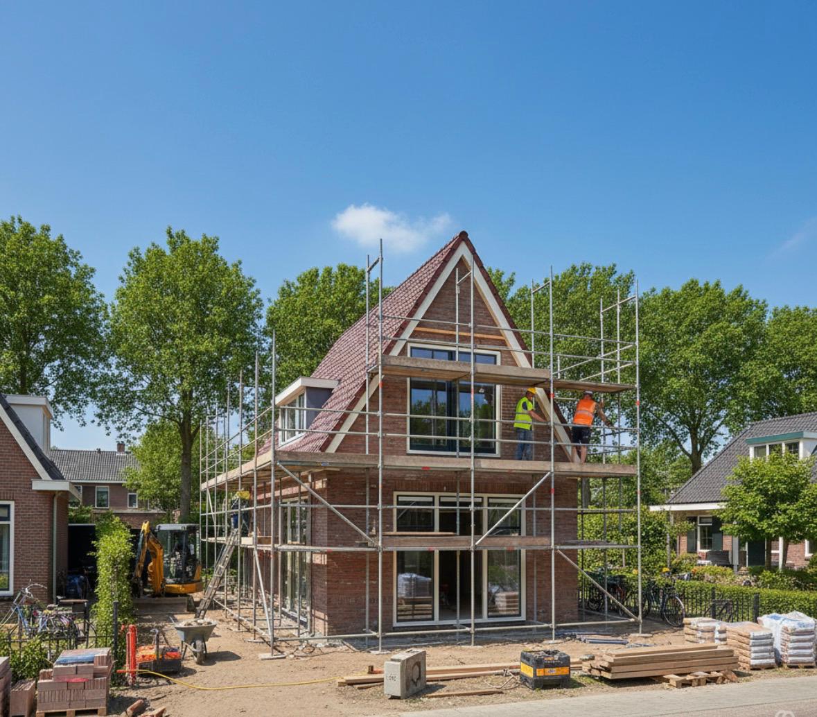 Woning tijdens een complete renovatie