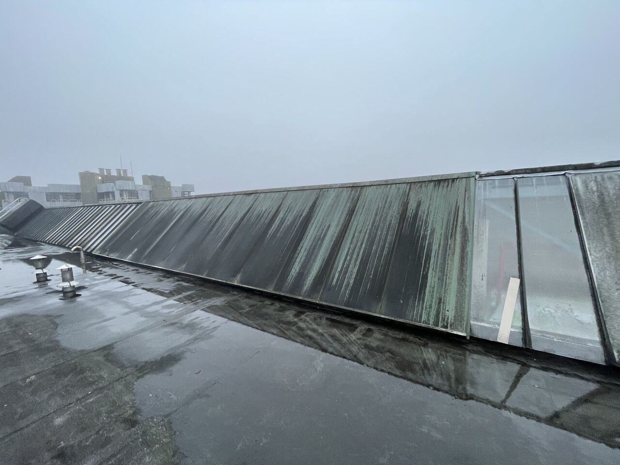 Lange lichtstraat over de volle lengte van het dak